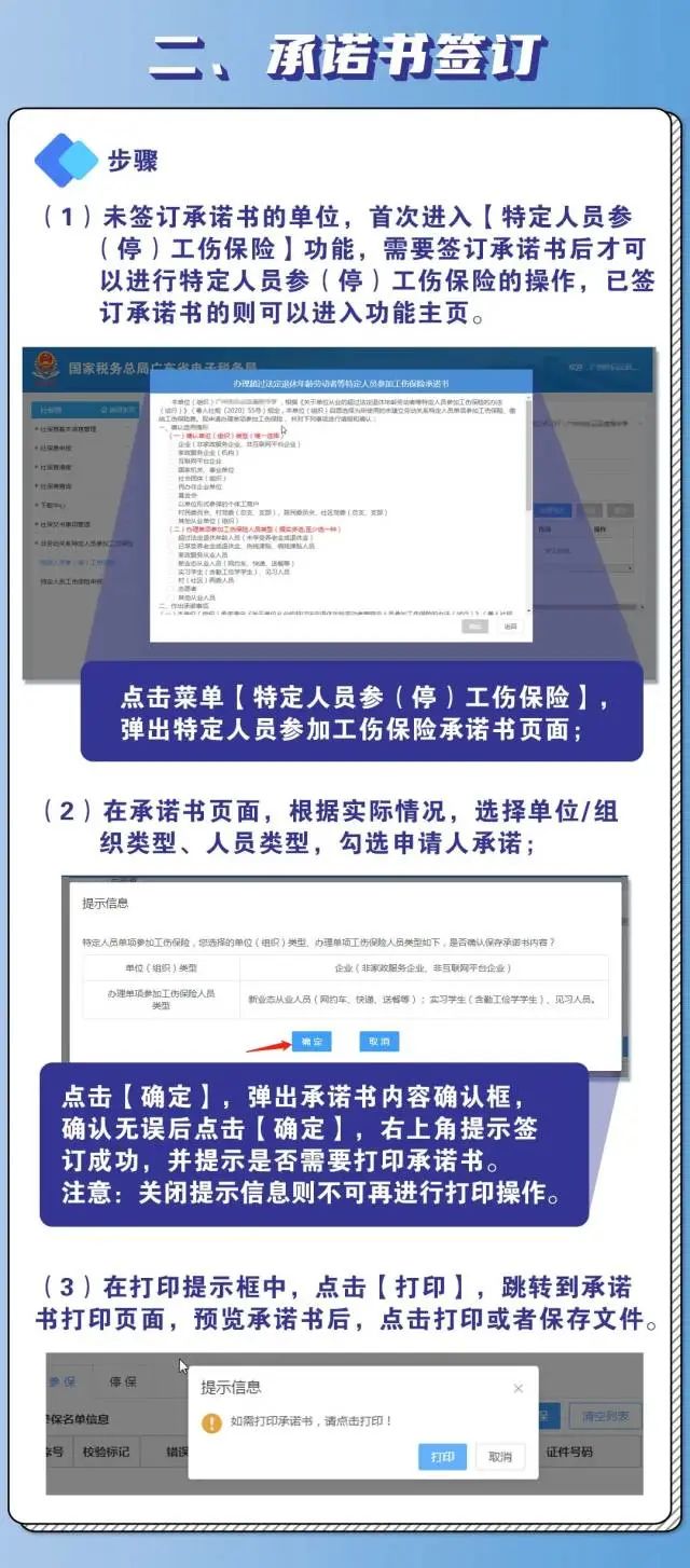 承諾書簽訂。注意:承諾書只需首次辦理業務時簽訂一次哦! 圖片