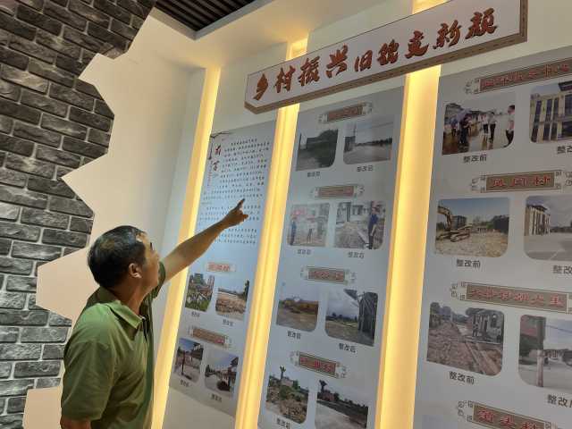 平原村書記吳振述向記者講述村子蝶變的經過。伍思懿 攝 